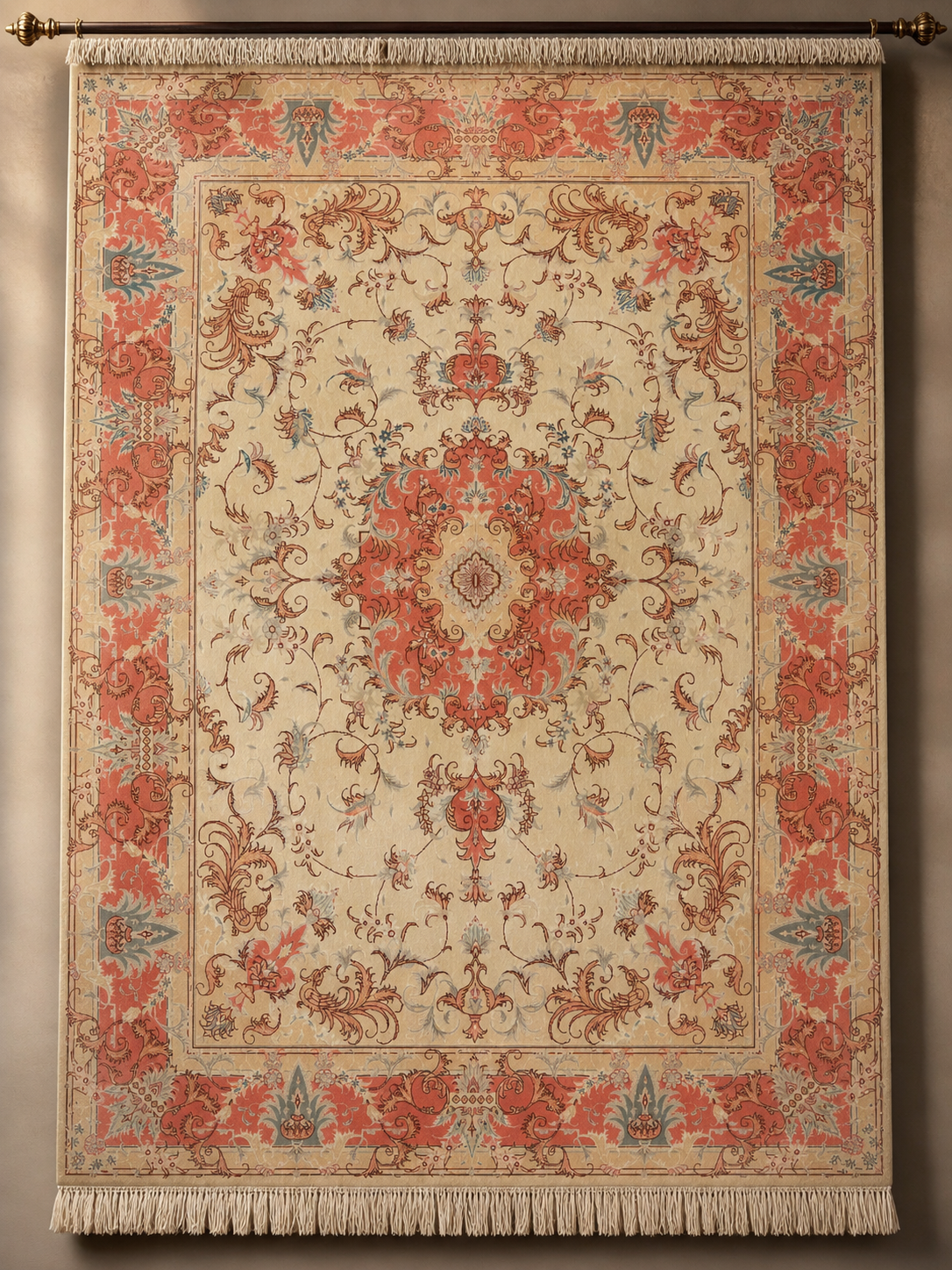 Täbriz matta i ull & silkesinslag – 200x150 cm