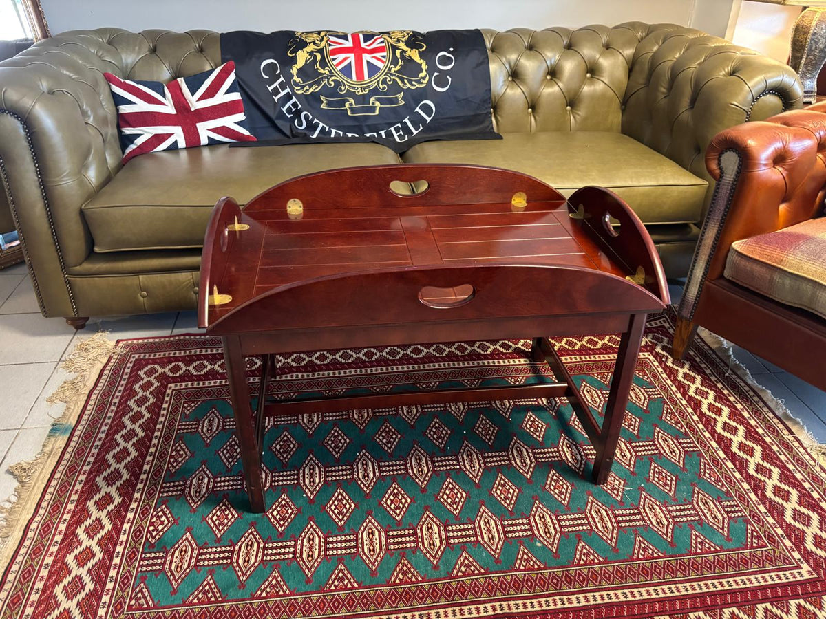 Butlers tray Soffbord i massivt mahogny