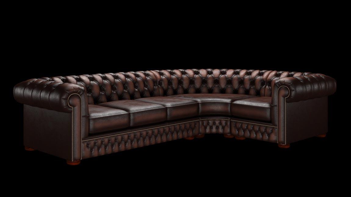 Chesterfield Corner Läder Soffa