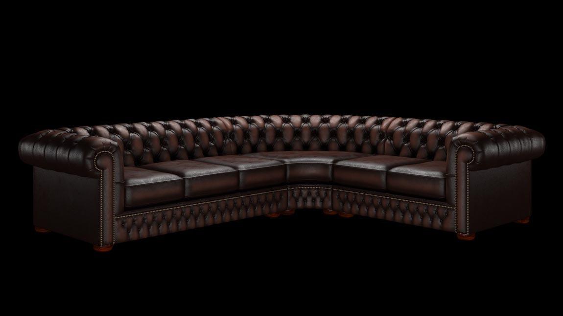 Chesterfield Corner Läder Soffa