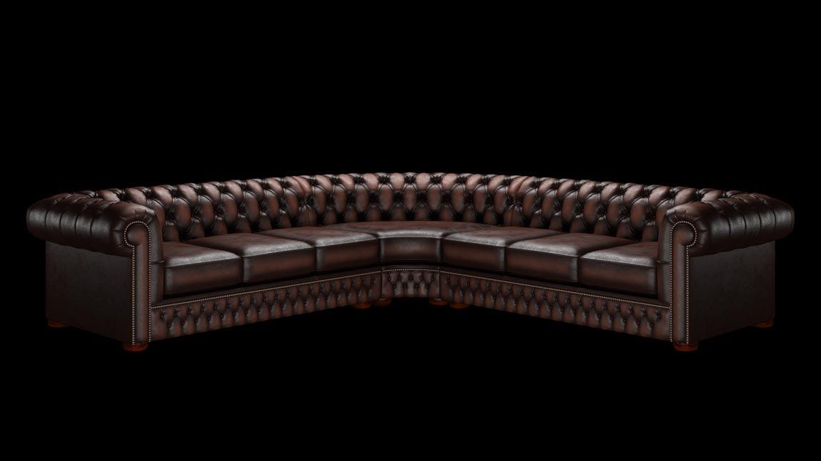 Chesterfield Corner Läder Soffa