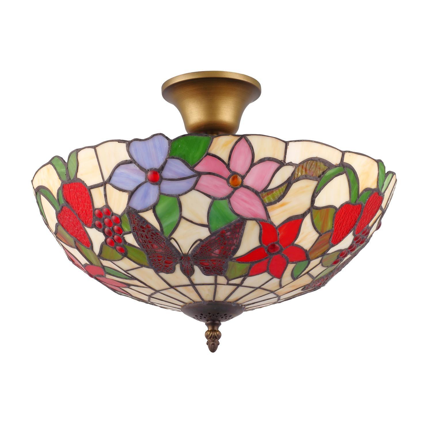 BALI - Takplafond i Tiffany Stil Med Blommigt Mönster