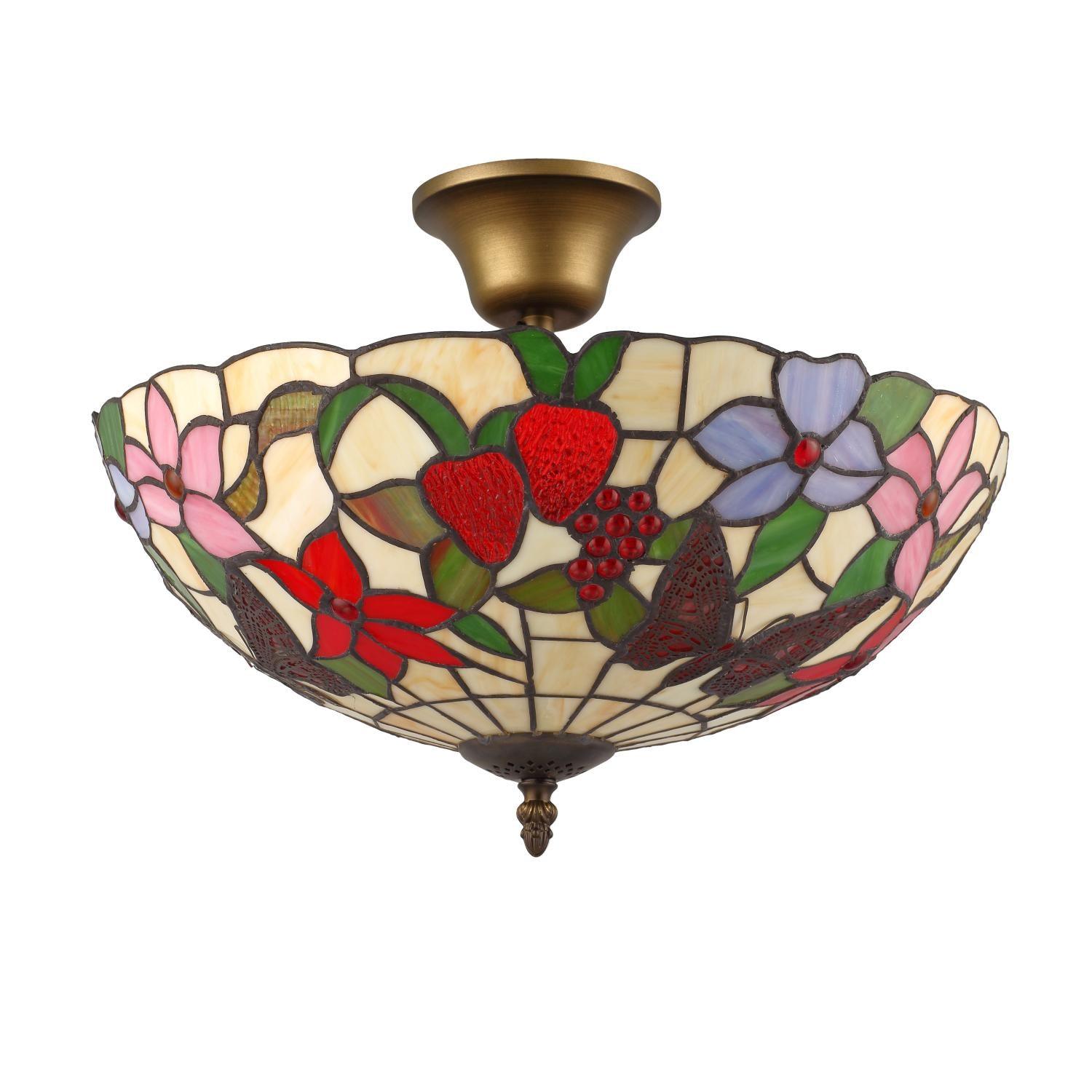 BALI - Takplafond i Tiffany Stil Med Blommigt Mönster