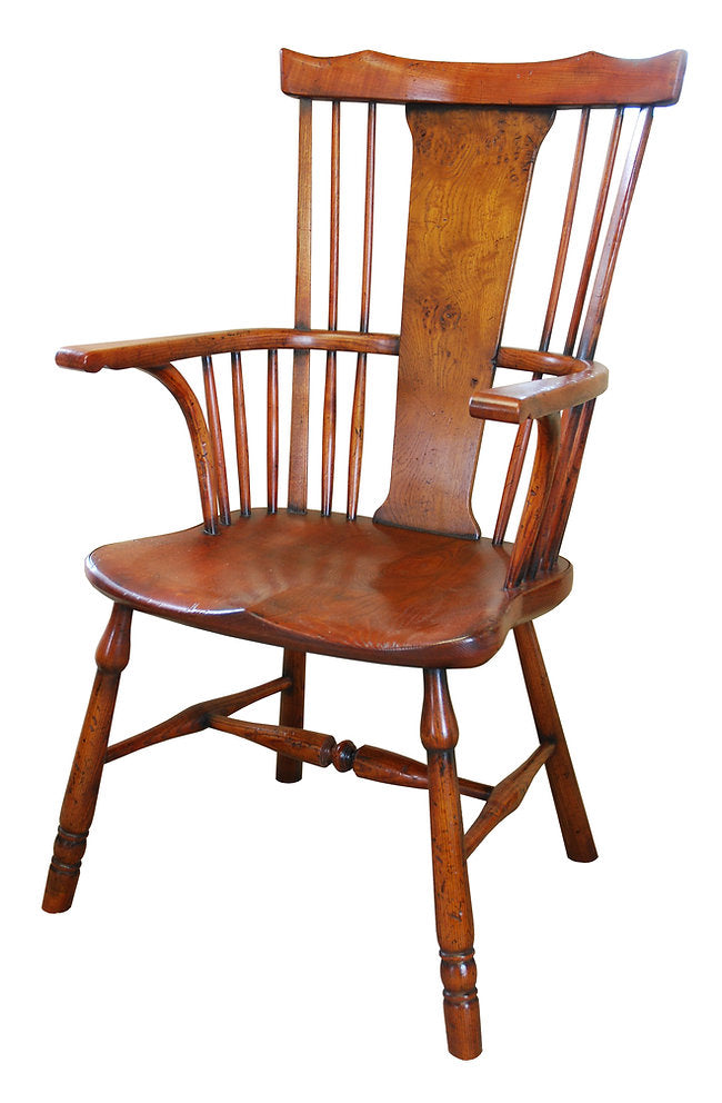 BC80 Yeoman's armchair with Pippy Oak splat - Klassiska Engelska Möbler